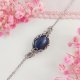 Bransoletka Lapis Lazuli stal chirurgiczna handmade wirewrapping