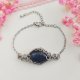 Bransoletka Lapis Lazuli stal chirurgiczna handmade wirewrapping
