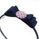 Opaska do włosów kokarda z guzikiem Charlotte granatowa