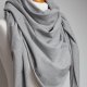 Chusta bawełniana damska SZARY MELANŻ - chusta kwadratowa - modna chusta na wiosnę jesień