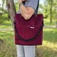 Torba shopper bordowy welur