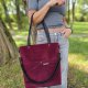 Torba shopper bordowy welur