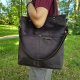Torba shopper welur- gorzka czekolada