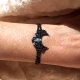 LUNULA Czarna z Lapis Lazuli i Jadeitem, księżyc bransoletka makramowa