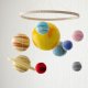 Karuzela kosmiczna z planetami • Mobil edukacyjny montessori do pokoju niemowlęcego • Dekoracja układu słonecznego dla małego astronauty i prezent na