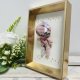 Komplet szydełkowych laleczek voodoo w złotych ramkach prezent ślubny