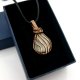 Krzemień pasiasty wisiorek wire wrapping