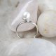 pierścionek regulowany z perełką - srebro