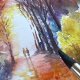 Dwie przyjaciółki na spacerze 42*30cm Original Akwarela A3