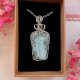 Naszyjnik Amazonit stal chirurgiczna wisiorek handmade wirewrapping