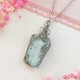 Naszyjnik Amazonit stal chirurgiczna wisiorek handmade wirewrapping