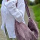 Sztruksowa torba hobo Wrzosowa