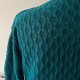 Vintage Teal Cable Knit Sweater Retro Slim Fit Cosy Jumper sweter morski warkocze turkus