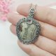 Naszyjnik Agat Crazy Lace stal chirurgiczna wisiorek handmade wirewrapping
