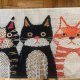 Podkładka dekoracyjna koty 45x30 cm imitacja lnu i haftu ???? Serweta bieżnik styl Vintage
