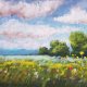 Letnia łąka  - praca wykonana pastelami