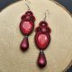 Bordowe kolczyki sutasz z kryształkami