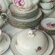 Porcelanowy serwis kawowy herbaciany róże złocenia vintag