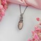 Naszyjnik Jadeit stal chirurgiczna wisiorek handmade wirewrapping