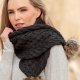 Zestaw CZAPKA + SZALIK 100% wełna Merino - grafit - UNISEX