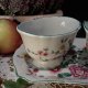 Angielskie trio James Kent Old Foley wzór Chinese Rose mlecznik, cukiernica i podstawka