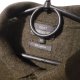 Sweter khaki 100% wełna merino basic klasyczny premium jesienno-zimowy M