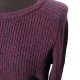 Wełniany sweter damski Vailent fioletowo-bordowy oversize jagnięca wełna M ciepły klasyczny casual