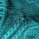 Vintage Teal Cable Knit Sweater Retro Slim Fit Cosy Jumper sweter morski warkocze turkus