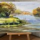 Letni dzień nad rzeką. 30/42cm. Original Akwarela A3