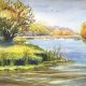 Letni dzień nad rzeką. 30/42cm. Original Akwarela A3