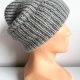 Ręcznie robiona czapka beanie AUREA G 100% Merynos plus moher i jedwab 940/4400 Szary Pył - od ręki