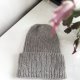 Ręcznie robiona czapka beanie AUREA G 100% Merynos plus moher i jedwab 940/4400 Szary Pył - od ręki