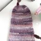 Handmade Czapka damska AUREA Print Merynos plus moher i jedwab 15/55 fioletowy deszcz - od ręki