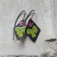 Kolczyki Little Flowers - Bordo & Green Lime