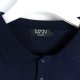 BoohooMan cienki granatowy sweterek polo / M