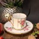Angielska porcelana Priory Dale filiżanka i spodek Royal Countess róża stulistna