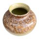 Wazon ceramiczny SS Meissen typ 1107/8 Niemcy, lata 60. szkliwienie krystaliczne drip glaze żółto-brązowy