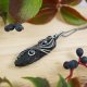 My heart is tourmaline black - srebrny wisior z surowym turmalinem