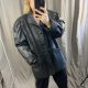 skórzany płaszcz vintage lata 80'te oversize