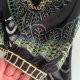 Vintage jedwabna czarna tunika minisukienka haftowana haft boho hippie