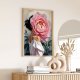 Plakat Dziewczyna z kwiatami- format 61x91 cm różowy