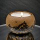 Drewniany świecznik z górskim motywem - ręcznie wypalany, idealny prezent handmade, tealight, ogień