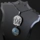 Runa Dagaz z agatem wężowym - srebrny amulet przemiany