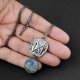 Runa Dagaz z agatem wężowym - srebrny amulet przemiany