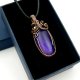 Wisiorek z fioletowym agatem wire wrapping