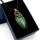 Wisiorek z zielonym agatem wire wrapping
