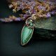 Wisiorek z zielonym agatem wire wrapping