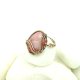 Regulowany pierścionek z dużym różowym agatem
