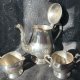 Elegancki Silverplated- srebrzony komplet -  zestaw stołowy - dzbanek, mlecznik cukiernica