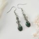 Kolczyki Agat Mszysty stal chirurgiczna handmade wirewrapping